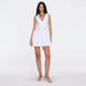 Meditara White Knit Mini Dress with Flared Skirt and Gold Button Details | Moeva | RTW Dresses | Each week unveils new pieces—luxury swimwear, fluid resort silhouettes, and elevated summer-to-evening essentials designed to carry you from coastal escapes to city nights.