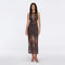 Nerida Black Mesh Knit Ankle-Length Dress with Fringe Details | Moeva | Dress | Each week unveils new pieces—luxury swimwear, fluid resort silhouettes, and elevated summer-to-evening essentials designed to carry you from coastal escapes to city nights.