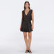 Menton Black Metallic Sheer Knit V neck Mini Dress | Moeva | Dress | Each week unveils new pieces—luxury swimwear, fluid resort silhouettes, and elevated summer-to-evening essentials designed to carry you from coastal escapes to city nights.