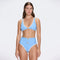 Merrin Baby Blue-White V Neck Textured Bikini Top | Moeva | Bikini | Each week unveils new pieces—luxury swimwear, fluid resort silhouettes, and elevated summer-to-evening essentials designed to carry you from coastal escapes to city nights.