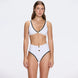 Merrin White-Black High Waist Buttoned Bikini Bottom | Moeva | Bikini Bottom | Each week unveils new pieces—luxury swimwear, fluid resort silhouettes, and elevated summer-to-evening essentials designed to carry you from coastal escapes to city nights.