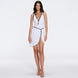Mirazur Gold Buttoned High-Waist Mini White Skirt | Moeva | Beachwear Skirts | Each week unveils new pieces—luxury swimwear, fluid resort silhouettes, and elevated summer-to-evening essentials designed to carry you from coastal escapes to city nights.