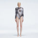 Mireya Black Optical Long Sleeve Bodysuit | Moeva | One-Piece | Each week unveils new pieces—luxury swimwear, fluid resort silhouettes, and elevated summer-to-evening essentials designed to carry you from coastal escapes to city nights.