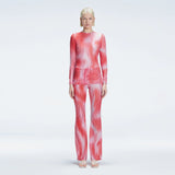 Mireya Bodysuit and Freya High Waist Pants Red Optical Set