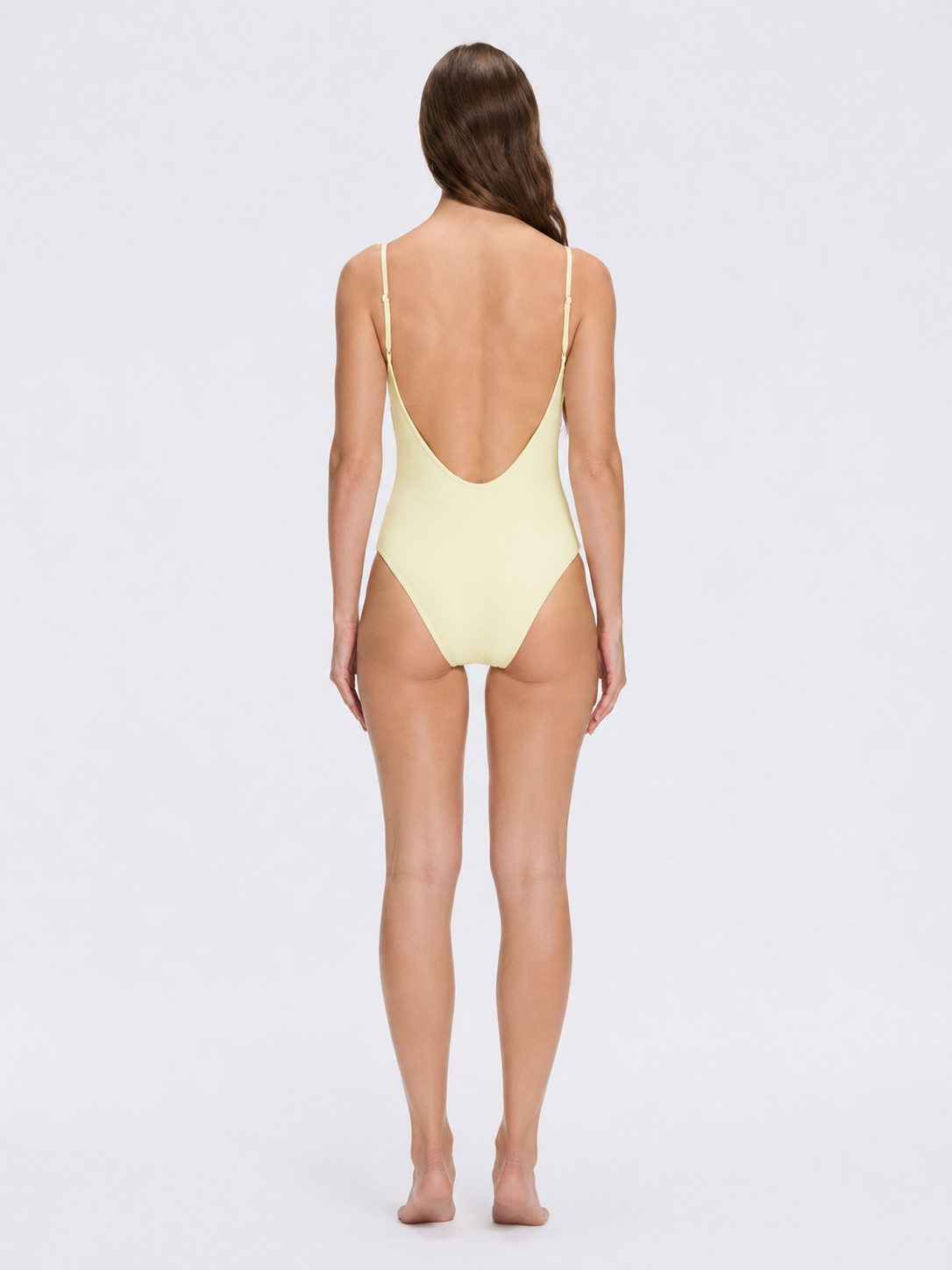 Muriel Yellow Scoop Neck Textured Swimsuit