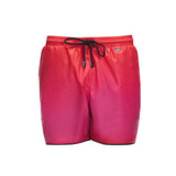 Griffin Pink-Red Gradient Swim Shorts, featuring elastic waistband and vibrant colors, perfect for a beach day.
