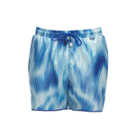 Griffin Blue Sonar Swim Shorts with front tie cords and side piping, laid flat for a detailed view.
