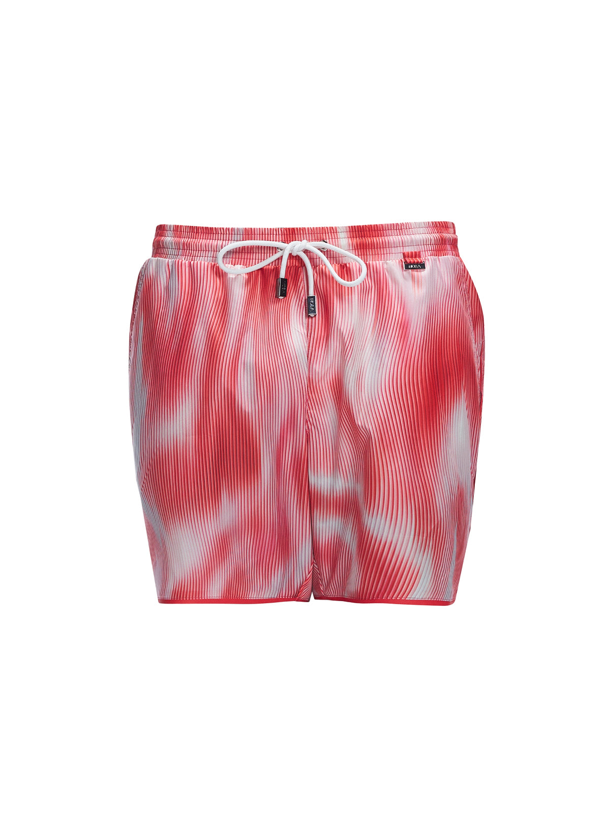 Griffin Red Sonar Swim Shorts, featuring a comfortable elastic waistband and stylish printed fabric with side piping detail.
