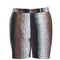 Dominic Black Degraded Shorts laid flat, highlighting the part-elasticated waistband and button front closure.
