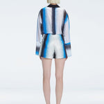 "Back view of the Gillian Blue Skort, highlighting its stylish design and fit.