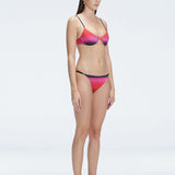 Rory Pink Optical Mid Coverage Bikini Bottom