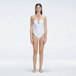 Zephyrine White Bandeau Swimsuit | Moeva | One-Piece | Each week unveils new pieces—luxury swimwear, fluid resort silhouettes, and elevated summer-to-evening essentials designed to carry you from coastal escapes to city nights.