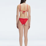 Zella Red Triangle Solid Bikini Top