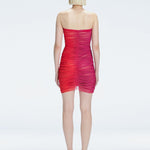 Back view of the Marsiela Red Sonar Mini Dress, showcasing the hidden zipper and elegant design