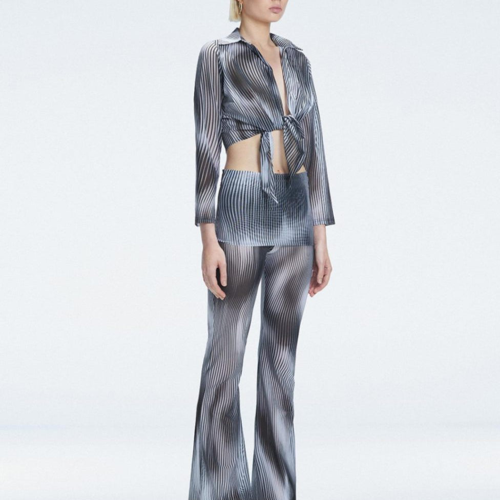 Greta Black Long Sleeve Tie Front Shirt | Moeva | Shirt | Each week unveils new pieces—luxury swimwear, fluid resort silhouettes, and elevated summer-to-evening essentials designed to carry you from coastal escapes to city nights.