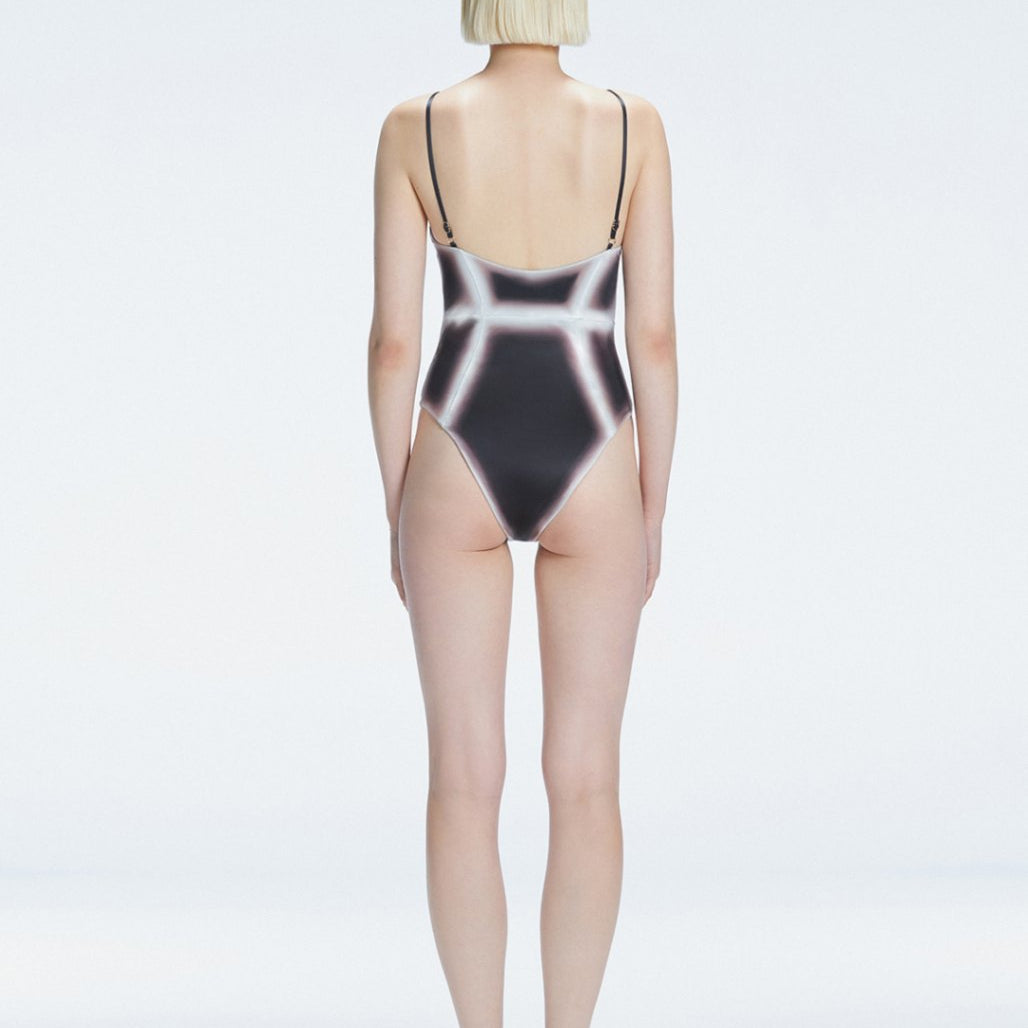 Seraphina Black Optical Scoop Neck Swimsuit | Moeva | Swimsuit | Each week unveils new pieces—luxury swimwear, fluid resort silhouettes, and elevated summer-to-evening essentials designed to carry you from coastal escapes to city nights.