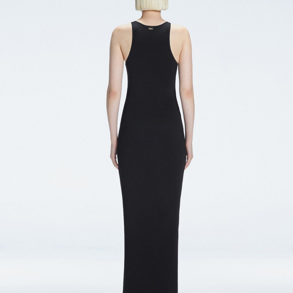 Louisa Black Halter Knit Maxi Dress with Slit Detail | Moeva | Dress | Each week unveils new pieces—luxury swimwear, fluid resort silhouettes, and elevated summer-to-evening essentials designed to carry you from coastal escapes to city nights.