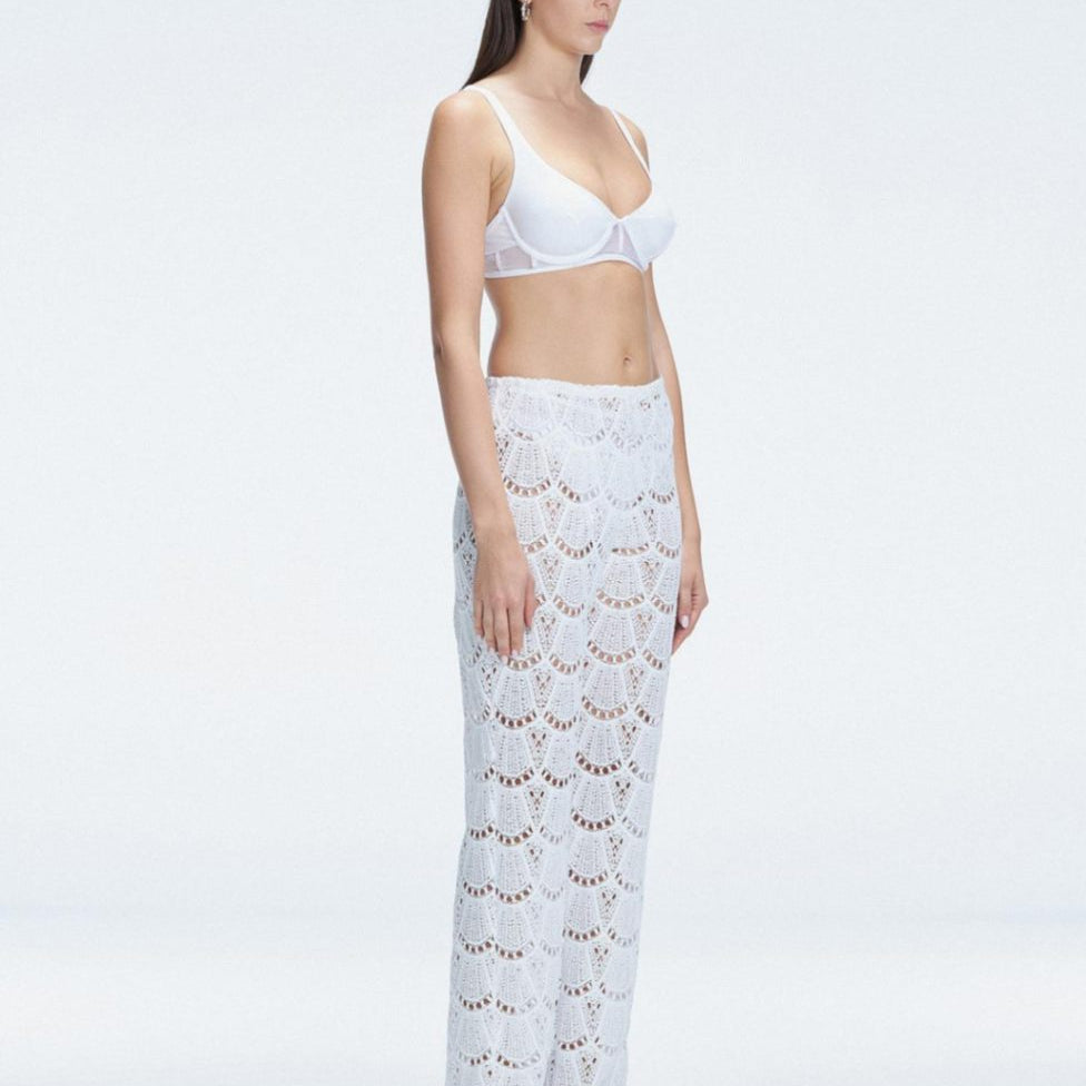 Julia Mateian - Elysia White Lace Crochet High Waist Pants | Moeva | Pants | Each week unveils new pieces—luxury swimwear, fluid resort silhouettes, and elevated summer-to-evening essentials designed to carry you from coastal escapes to city nights.