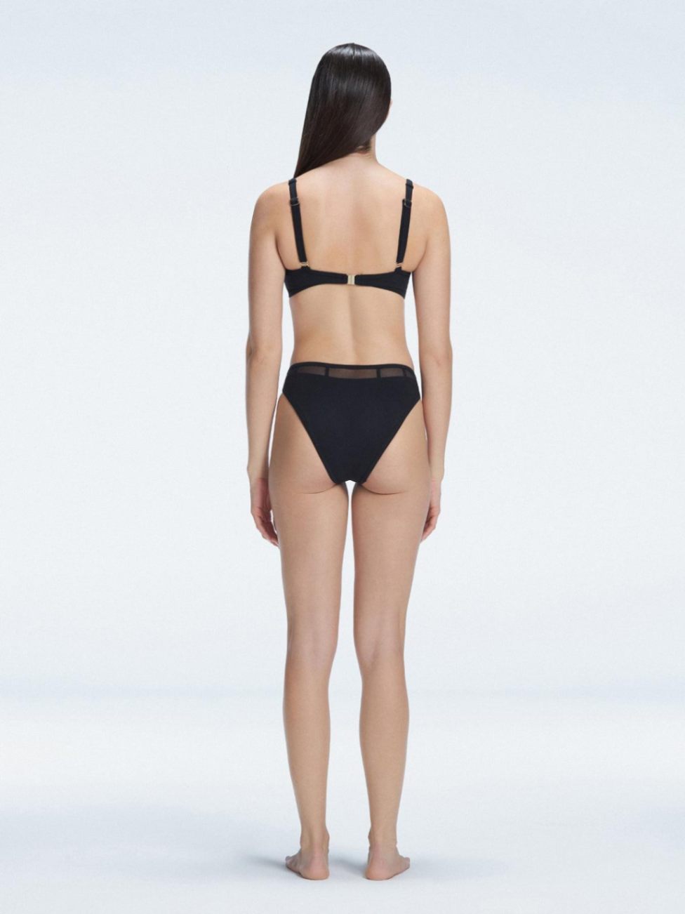 "Model showcasing the back of the Lorelai Black Bikini Set  , highlighting the comfortable fit and stylish design."
