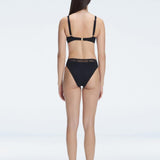 "Model showcasing the back of the Lorelai Black Bikini Set  , highlighting the comfortable fit and stylish design."
