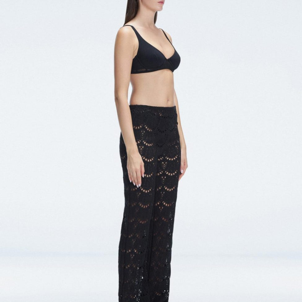 Elysia Black Lace Crochet High Waist Pants | Moeva | Set | Each week unveils new pieces—luxury swimwear, fluid resort silhouettes, and elevated summer-to-evening essentials designed to carry you from coastal escapes to city nights.