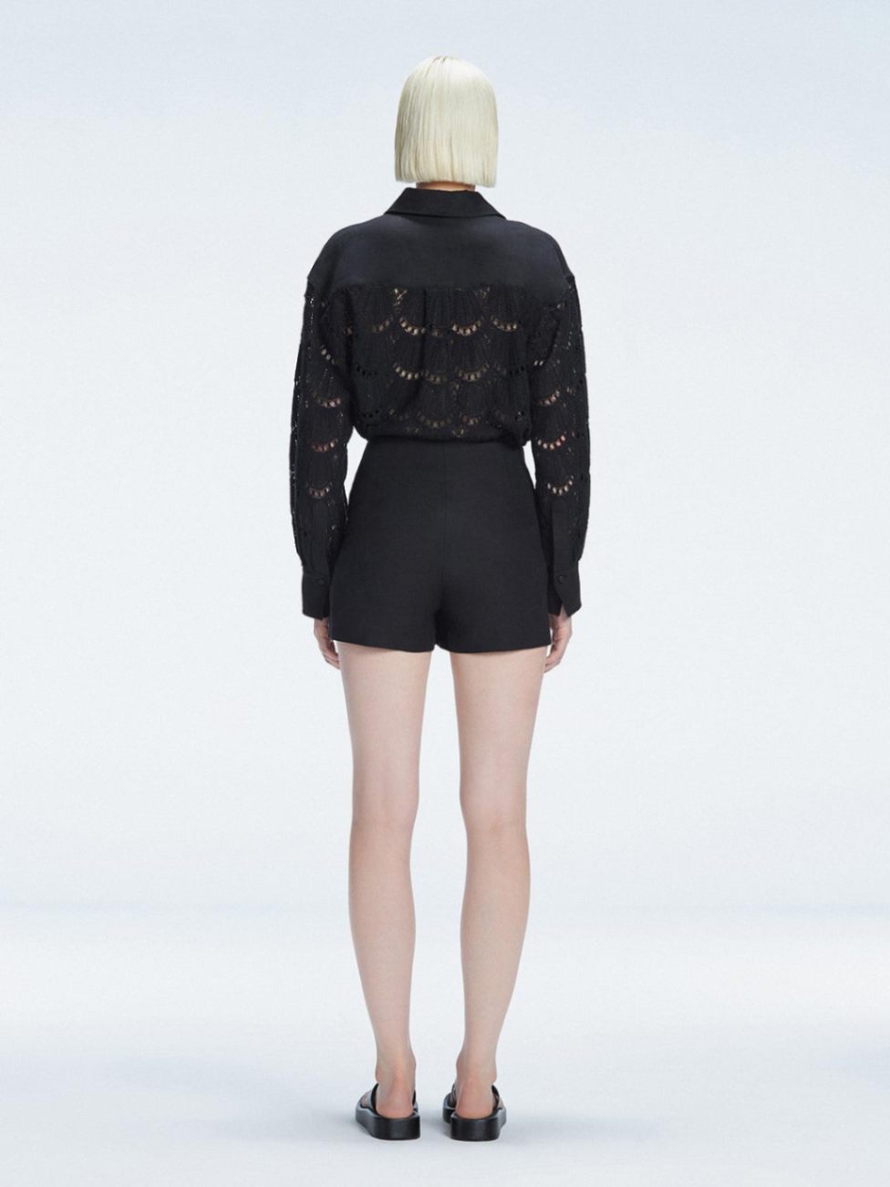 Vita Sidorkina Morabito - Nola Black Long Sleeve Cotton Shirt and Elise Black Linen Mini Skort Set | Moeva | Set | Each week unveils new pieces—luxury swimwear, fluid resort silhouettes, and elevated summer-to-evening essentials designed to carry you from coastal escapes to city nights.