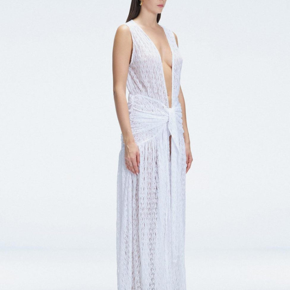 Julia Mateian - Aveline Sleeveless Lace Maxi Kaftan | Moeva | Kaftan | Each week unveils new pieces—luxury swimwear, fluid resort silhouettes, and elevated summer-to-evening essentials designed to carry you from coastal escapes to city nights.