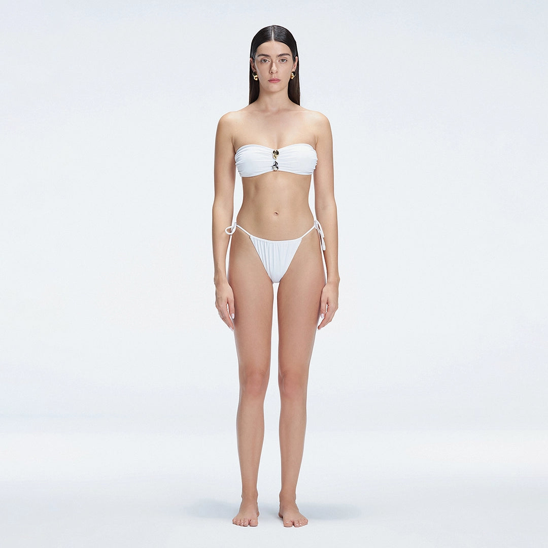 Ilana White Bandeu Full Coverage Piece Bikini Set | Moeva | Bikini Sets | Each week unveils new pieces—luxury swimwear, fluid resort silhouettes, and elevated summer-to-evening essentials designed to carry you from coastal escapes to city nights.