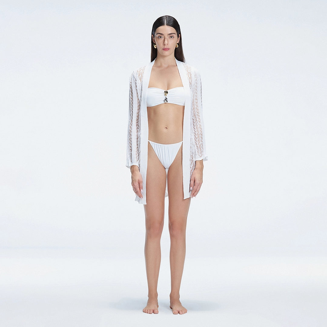 Chantel Long Sleeve Knit Mini Kaftan | Moeva | Kaftans | Each week unveils new pieces—luxury swimwear, fluid resort silhouettes, and elevated summer-to-evening essentials designed to carry you from coastal escapes to city nights.