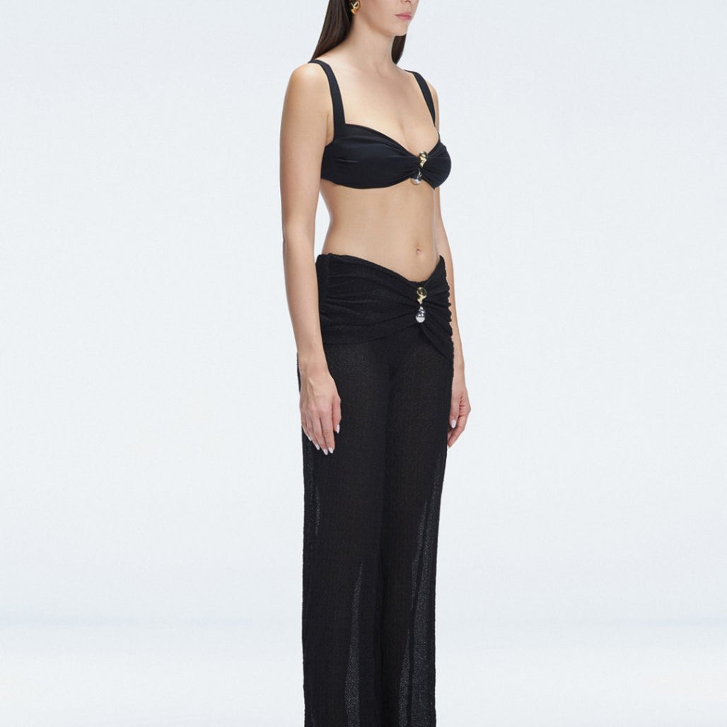 Angelique Black High Waist Beach Pant | Moeva | Pants | Each week unveils new pieces—luxury swimwear, fluid resort silhouettes, and elevated summer-to-evening essentials designed to carry you from coastal escapes to city nights.