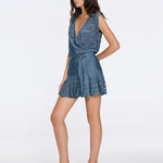 Menton Blue Metallic Sheer Knit V neck Mini Dress | Moeva | Dress | Each week unveils new pieces—luxury swimwear, fluid resort silhouettes, and elevated summer-to-evening essentials designed to carry you from coastal escapes to city nights.