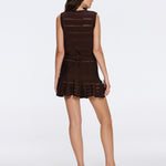 Menton Brown Metallic Sheer Knit V neck Mini Dress | Moeva | Dress | Each week unveils new pieces—luxury swimwear, fluid resort silhouettes, and elevated summer-to-evening essentials designed to carry you from coastal escapes to city nights.