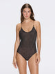 Tropezia Scoop Neck Black Knitted Gold Chain Straps Swimsuit