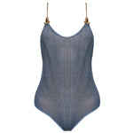Tropezia Scoop Neck Blue Knitted Gold Chain Straps Swimsuit | Moeva | Swimsuit | Each week unveils new pieces—luxury swimwear, fluid resort silhouettes, and elevated summer-to-evening essentials designed to carry you from coastal escapes to city nights.