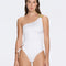 Esterelle One Shoulder Gold Detailed Satin White Swimsuit | Moeva | Swimsuit | Each week unveils new pieces—luxury swimwear, fluid resort silhouettes, and elevated summer-to-evening essentials designed to carry you from coastal escapes to city nights.