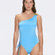 Esterelle One Shoulder Gold Detailed Satin Blue Swimsuit | Moeva | Swimsuit | Each week unveils new pieces—luxury swimwear, fluid resort silhouettes, and elevated summer-to-evening essentials designed to carry you from coastal escapes to city nights.