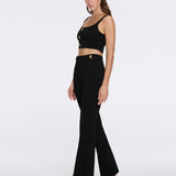 Aureline Top And Colette Knitted High Waist Black Pants Set