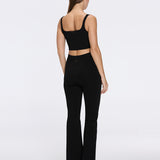 Colette Black Knitted Black High Waisted Wide-Leg Pants