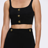 Colette Black Knitted Black High Waisted Wide-Leg Pants