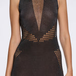 Nerida Black Mesh Knit Ankle-Length Dress with Fringe Details | Moeva | Dress | Each week unveils new pieces—luxury swimwear, fluid resort silhouettes, and elevated summer-to-evening essentials designed to carry you from coastal escapes to city nights.