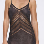 Beaulieu Black Metallic Knit Maxi Dress with V-Neckline and Side Slit | Moeva | Dress | Each week unveils new pieces—luxury swimwear, fluid resort silhouettes, and elevated summer-to-evening essentials designed to carry you from coastal escapes to city nights.