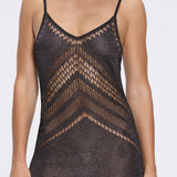 Beaulieu Black Metallic Knit Maxi Dress with V-Neckline and Side Slit | Moeva | Dress | Each week unveils new pieces—luxury swimwear, fluid resort silhouettes, and elevated summer-to-evening essentials designed to carry you from coastal escapes to city nights.