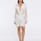 Kenga Knitted Knee-Length Long-Sleeve Belted White Kaftan | Moeva | Kaftans | Each week unveils new pieces—luxury swimwear, fluid resort silhouettes, and elevated summer-to-evening essentials designed to carry you from coastal escapes to city nights.