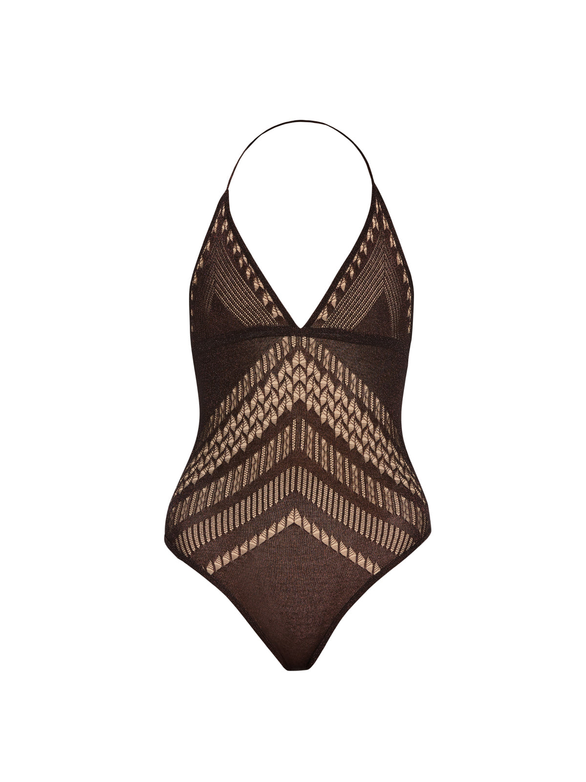 Villone V Neck Brown Knitted One Piece Swimsuit | Moeva | Swimsuit | Each week unveils new pieces—luxury swimwear, fluid resort silhouettes, and elevated summer-to-evening essentials designed to carry you from coastal escapes to city nights.