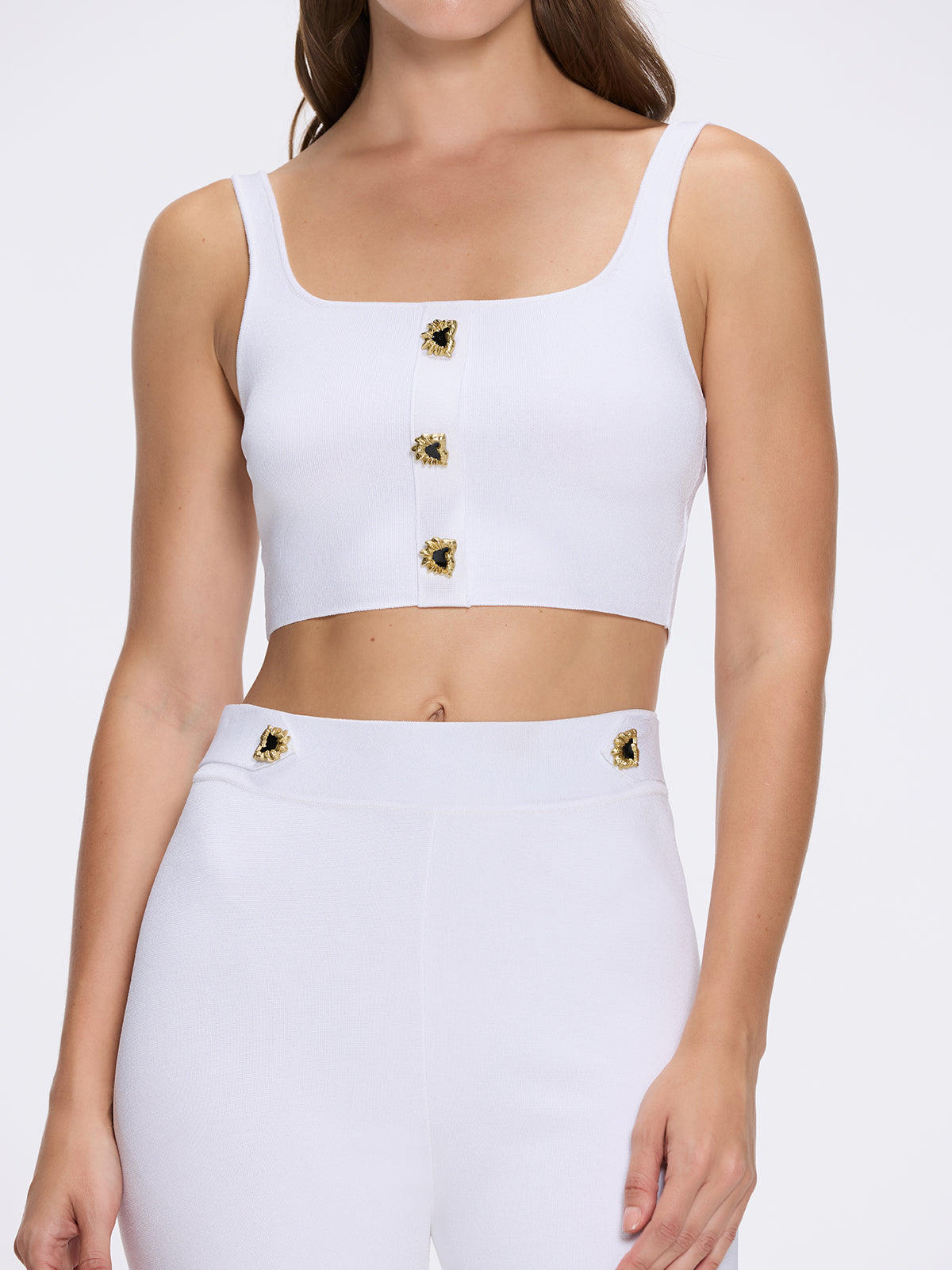 Aureline Top And Colette Knitted High Waist White Pants Set | Moeva | Set | Each week unveils new pieces—luxury swimwear, fluid resort silhouettes, and elevated summer-to-evening essentials designed to carry you from coastal escapes to city nights.