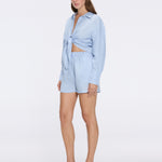 Hanson Shirt and Masha Shorts Baby Blue Set | Moeva | Set | Each week unveils new pieces—luxury swimwear, fluid resort silhouettes, and elevated summer-to-evening essentials designed to carry you from coastal escapes to city nights.