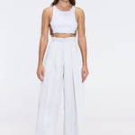Manami White High Waist Wide Leg Pants | Moeva | Women RTW Pants | Each week unveils new pieces—luxury swimwear, fluid resort silhouettes, and elevated summer-to-evening essentials designed to carry you from coastal escapes to city nights.
