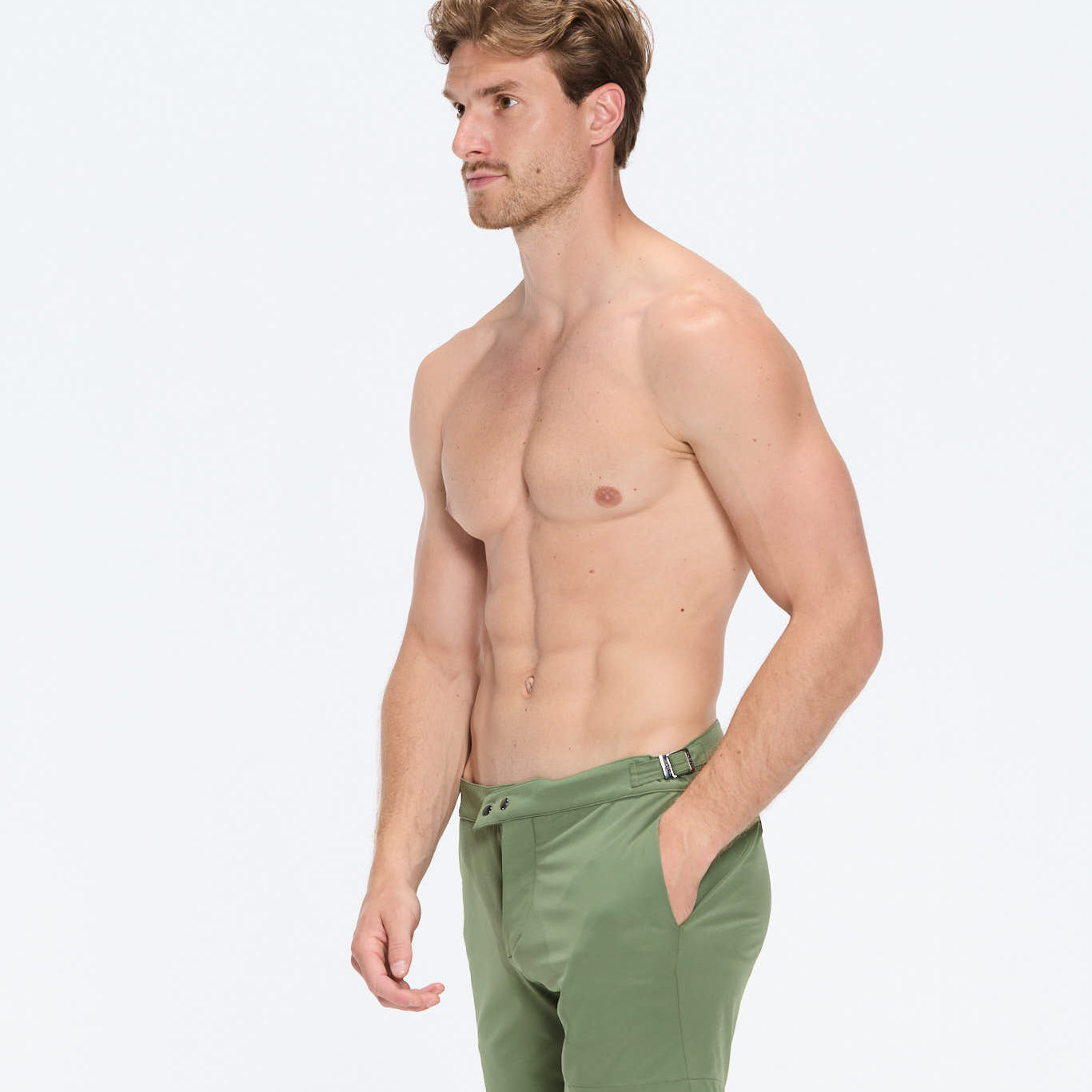 Jack Army Green Bulldog Swim Shorts | Moeva | Shorts | Each week unveils new pieces—luxury swimwear, fluid resort silhouettes, and elevated summer-to-evening essentials designed to carry you from coastal escapes to city nights.