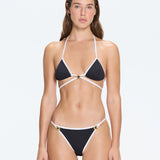 Cobie Black Triangle Gold Detail Bikini Top