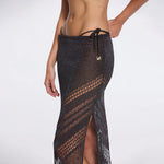 Mercantour Metallic Knit High-Waist Maxi Black Skirt | Moeva | Skirt | Each week unveils new pieces—luxury swimwear, fluid resort silhouettes, and elevated summer-to-evening essentials designed to carry you from coastal escapes to city nights.